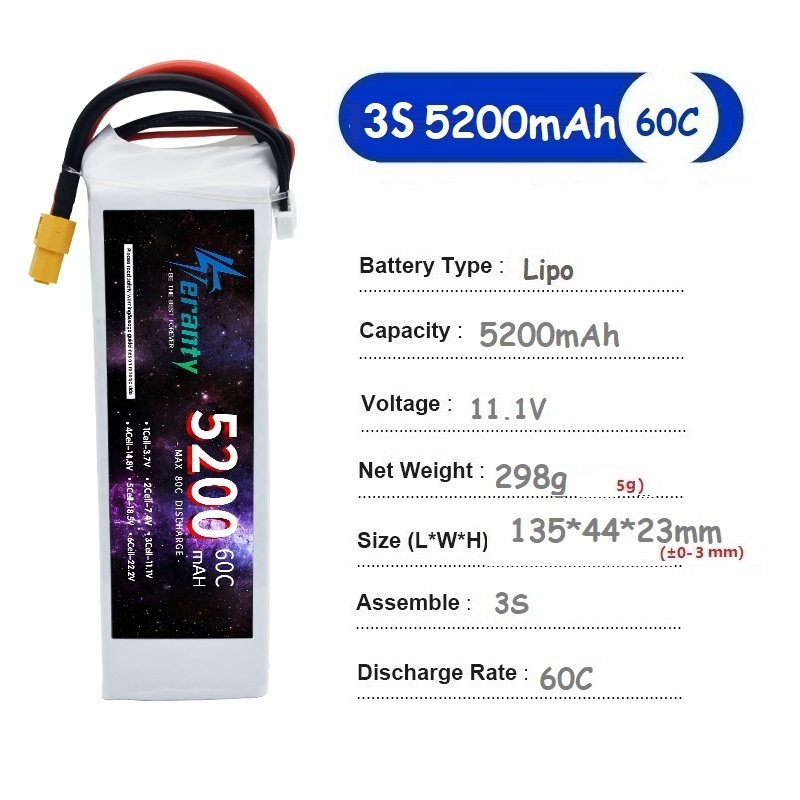 TERANTY  3S  5200MAH 60C batte - Drone Avion Rc review and price