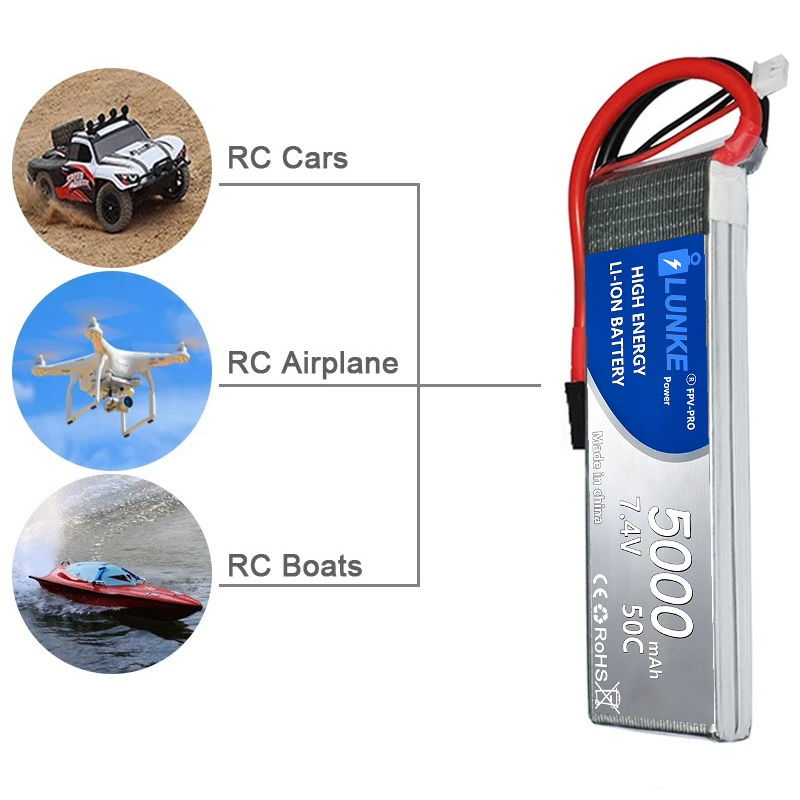 Batterie Lipo 2S 7.4V 5000mAh  - Drone Avion Rc review and price